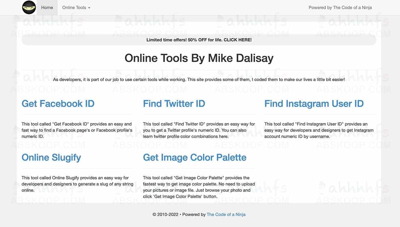 Mike Dalisay 的在线工具：在线获取Twitter、Facebook、instagram用户永久id