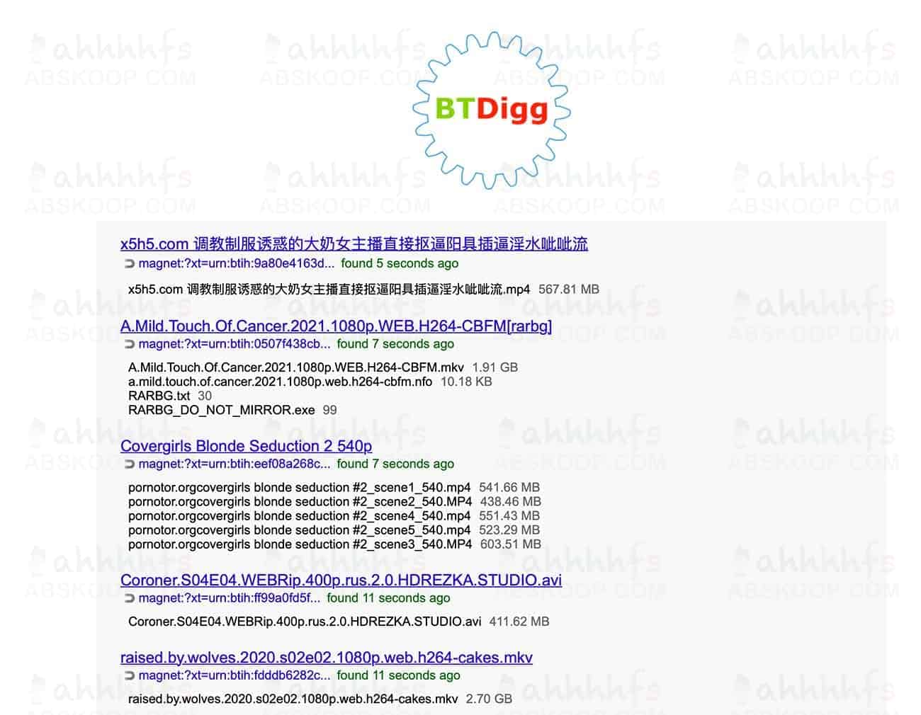 BTDigg DHT 搜索引擎：免费的BT种子搜索引擎
